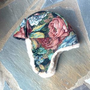 Anthropologie Brocade Trapper Hat- beige